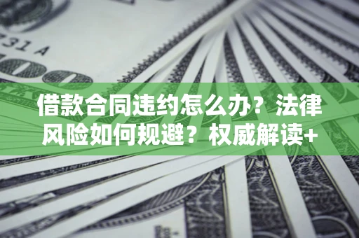 济南借款合同违约怎么办?法律风险如何规避?权威解读+实用指南 济南借款合同违约怎么办?法律风险如何规避?权威解读+实用指南