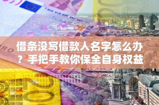 济南借条没写借款人名字怎么办？手把手教你保全自身权益